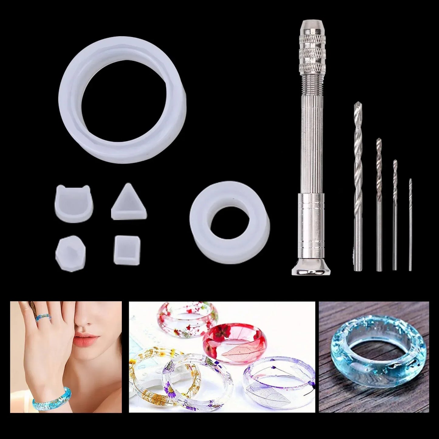 93Pcs/Set Resin Mold Epoxy Resin Mold Dropper Spoon Powder Set Kit Craft Tool - Mekamart Australia