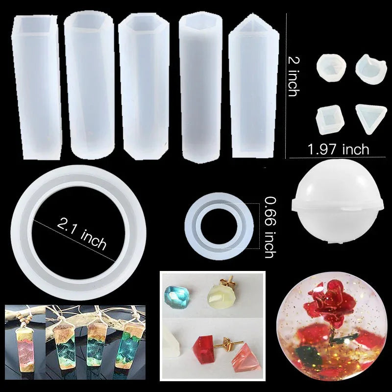 93Pcs/Set Resin Mold Epoxy Resin Mold Dropper Spoon Powder Set Kit Craft Tool - Mekamart Australia