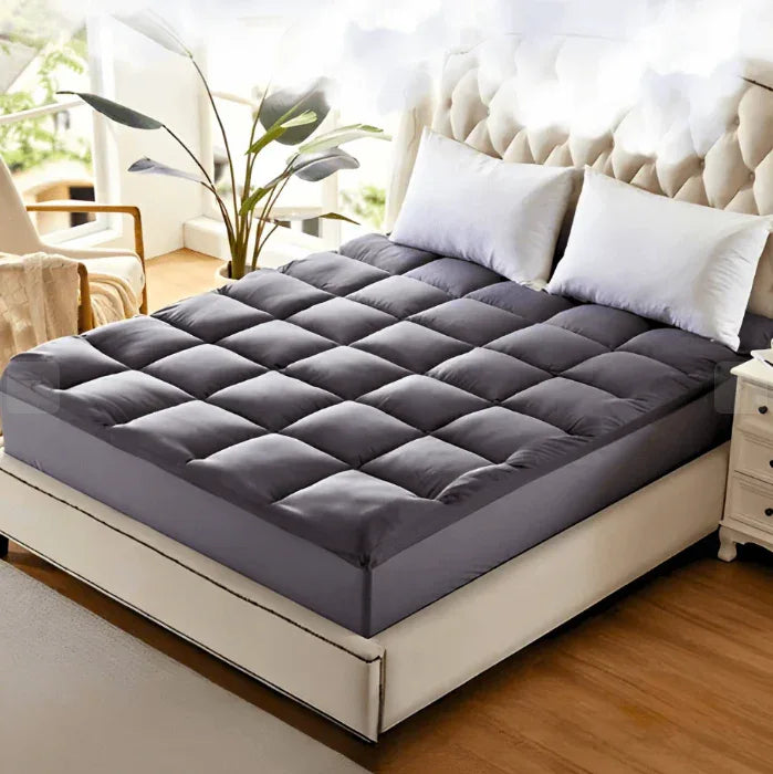 5CM Bedding Luxury Pillowtop Mattress Topper Mat Pad Antibacterial and dust mite-resistant Queen:153*203cm - Mekamart Australia