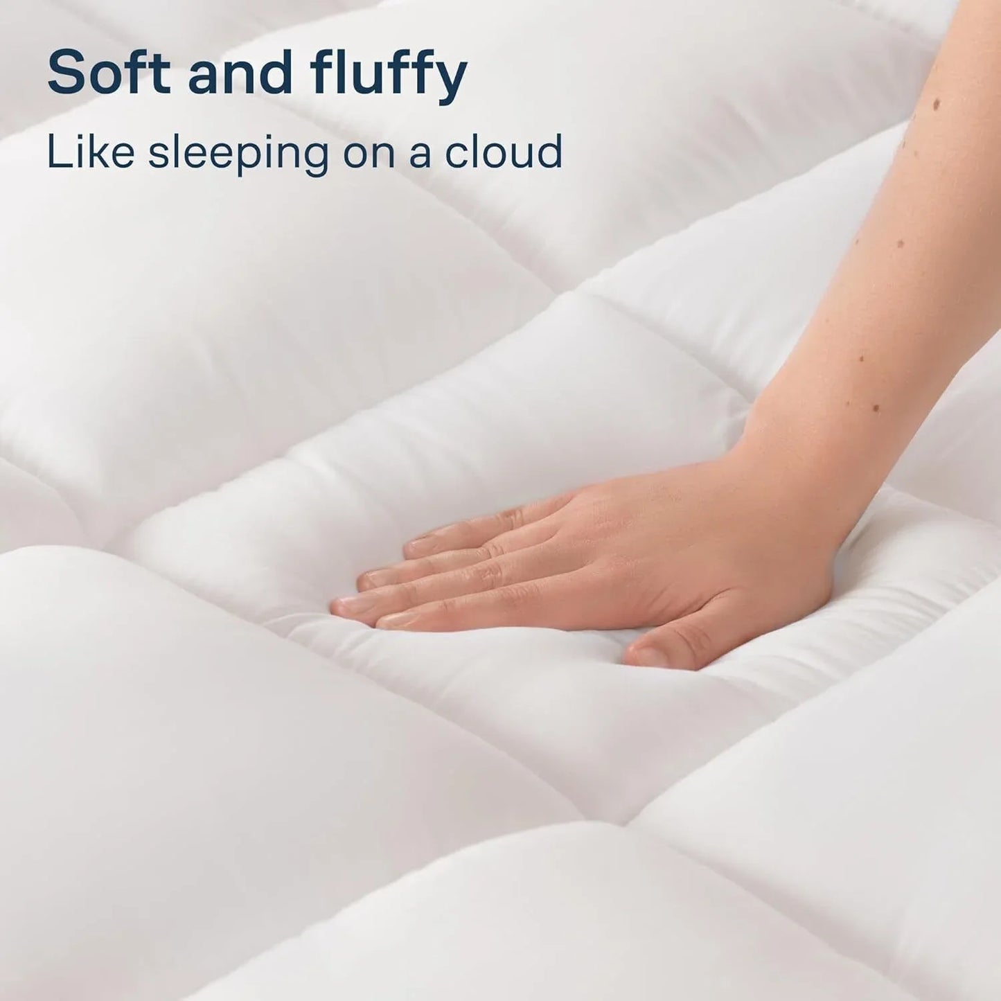 Luxury Mattress Topper Pillowtop Bedding Mat Pad Fitted Cover Underlay QUEEN - Mekamart Australia
