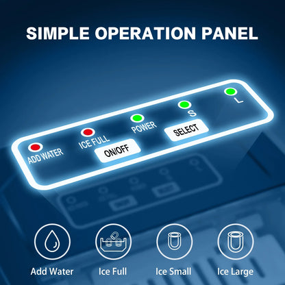 Ice Maker Machine 2.2L Portable Ice Cube Tray Bar Countertop Party Commercial - Mekamart Australia