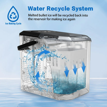 Ice Maker Machine 2.2L Portable Ice Cube Tray Bar Countertop Party Commercial - Mekamart Australia