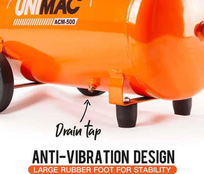 UNIMAC Portable Electric Air Compressor, 50L 3HP Direct Drive, Includes 5pc Air Tool Kit - Mekamart Australia