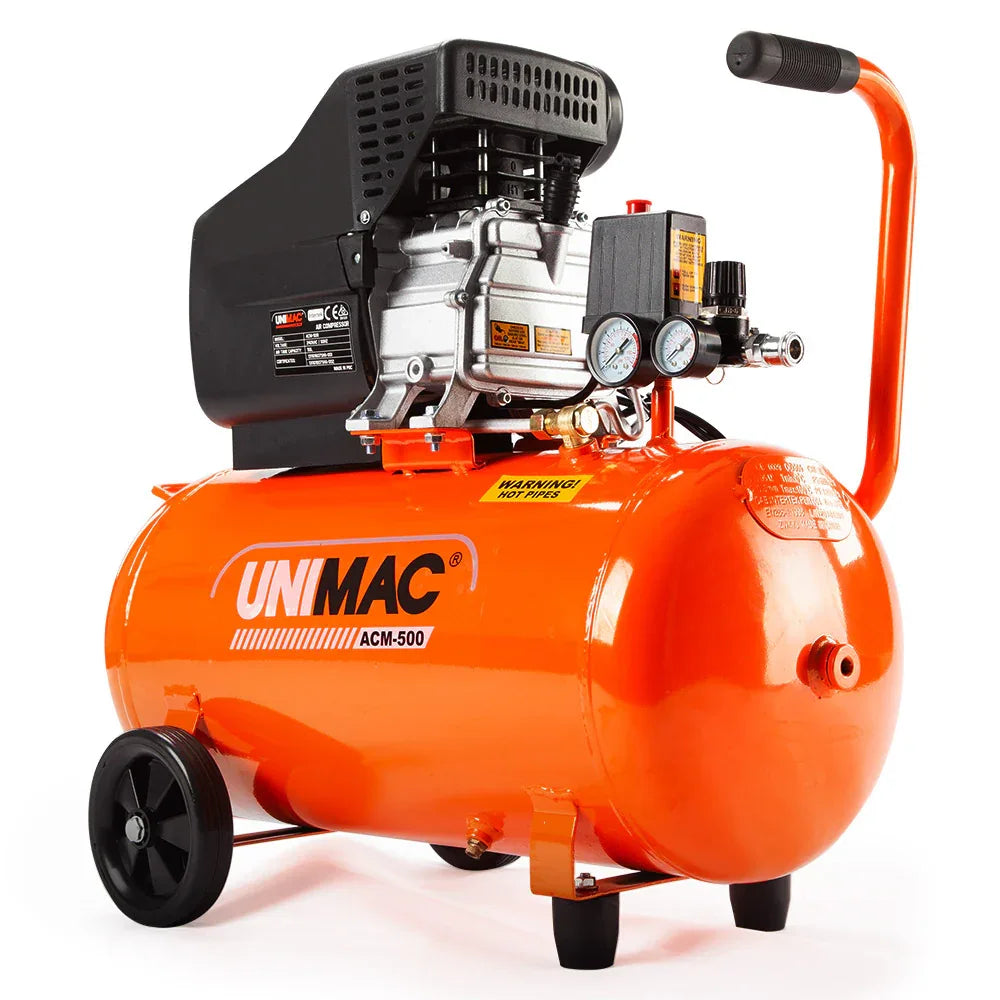 UNIMAC Portable Electric Air Compressor, 50L 3HP Direct Drive, Includes 5pc Air Tool Kit - Mekamart Australia