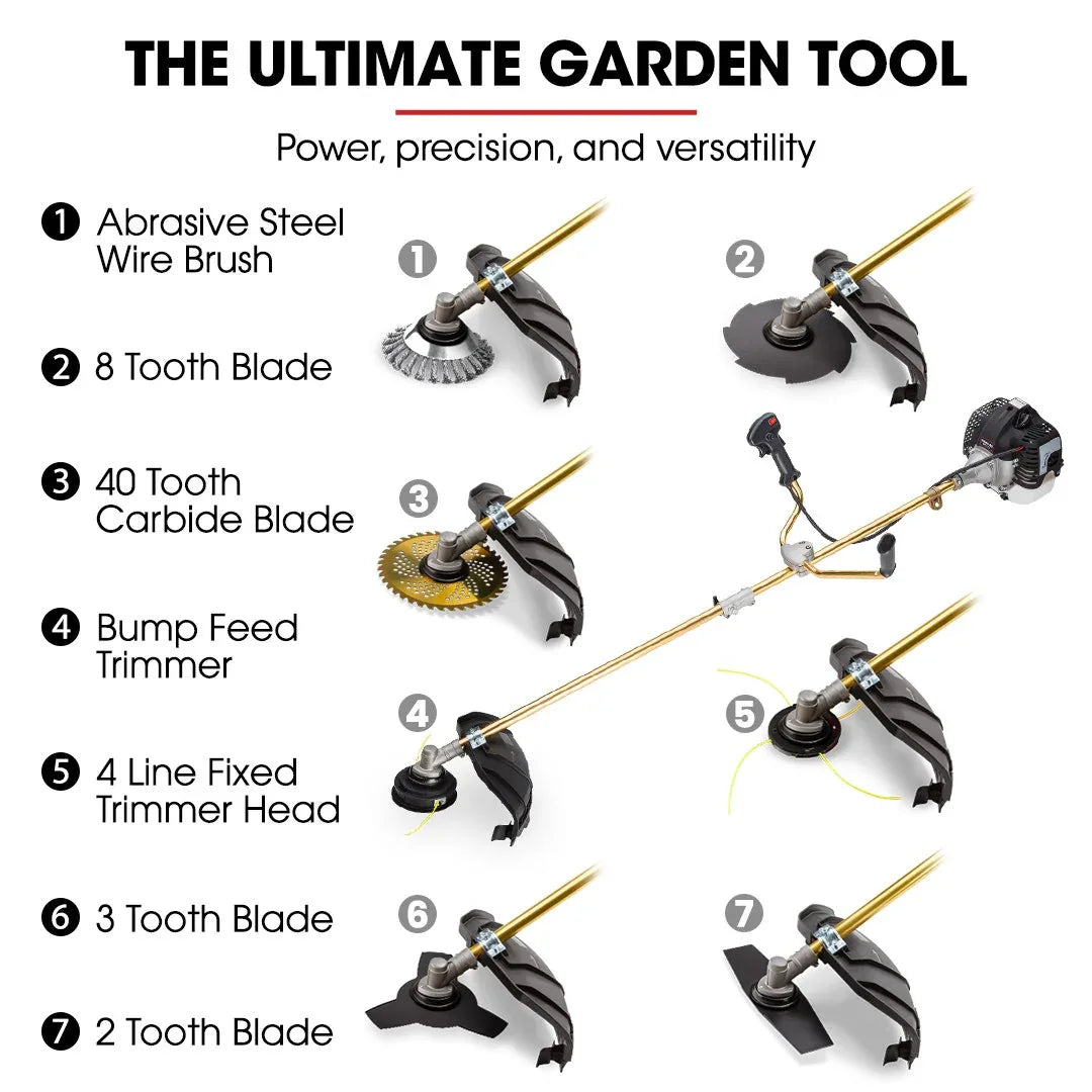 Baumr-AG 65CC Brushcutter Whipper Snipper Trimmer Brush Cutter Multi Pole Tool - Mekamart Australia