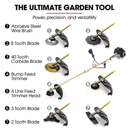 Baumr-AG 65CC Brushcutter Whipper Snipper Trimmer Brush Cutter Multi Pole Tool - Mekamart Australia