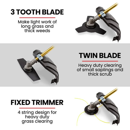 Baumr-AG 65CC Brushcutter Whipper Snipper Trimmer Brush Cutter Multi Pole Tool - Mekamart Australia
