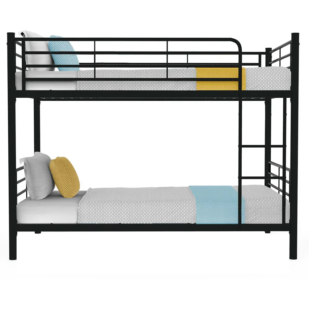 Kingston Slumber 2in1 Single Metal Bunk Bed Frame, with Modular Design, Dark Matte Grey - Mekamart Australia