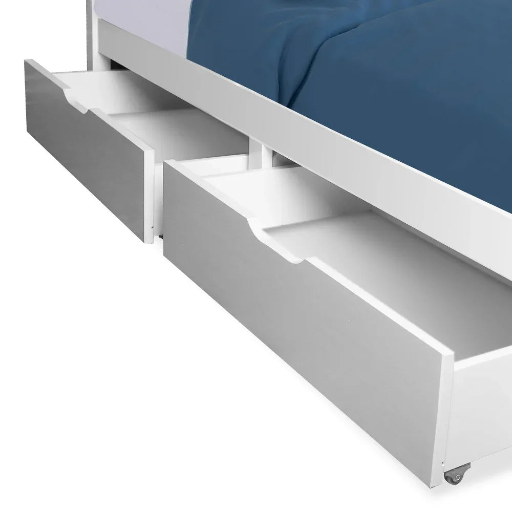 Kingston Slumber Trundle Under Bed Storage Drawers, 2 Pieces, White - Mekamart Australia