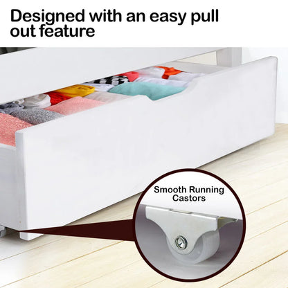 Kingston Slumber Trundle Under Bed Storage Drawers, 2 Pieces, White - Mekamart Australia