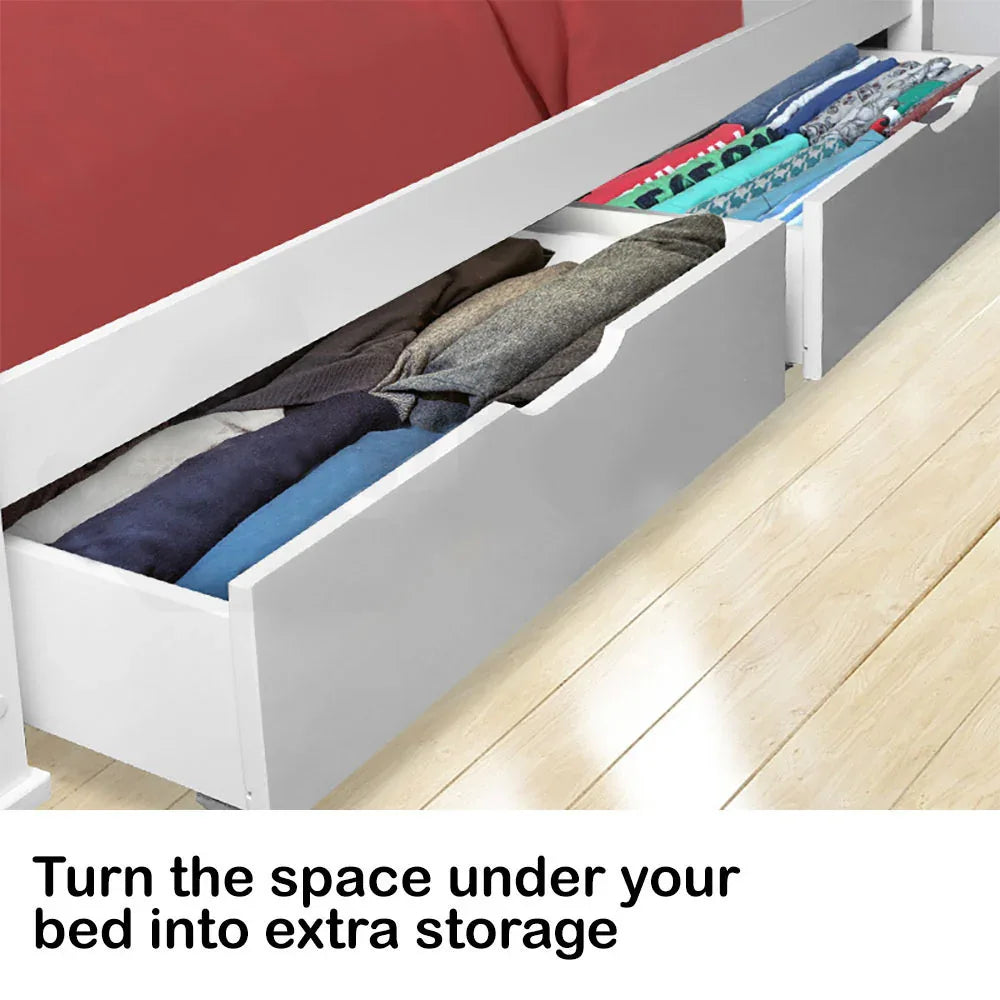 Kingston Slumber Trundle Under Bed Storage Drawers, 2 Pieces, White - Mekamart Australia