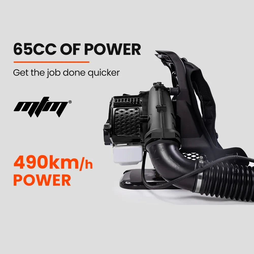 MTM 65CC Petrol Backpack Leaf Blower - Commercial 2 Stroke Garden Yard Tool Back - Mekamart Australia