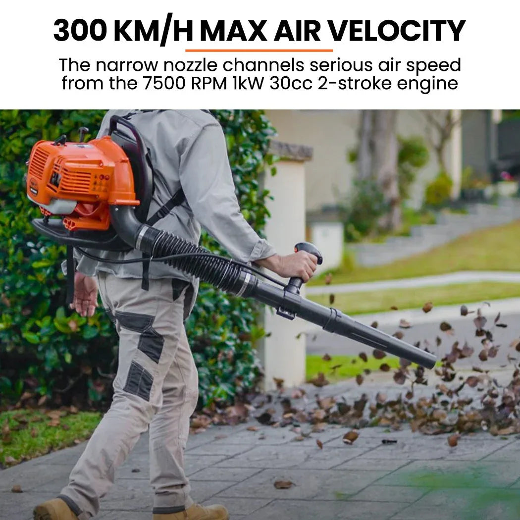 MTM 30CC Backpack Petrol Leaf Blower Yard Garden Commercial Outdoor - Mekamart Australia
