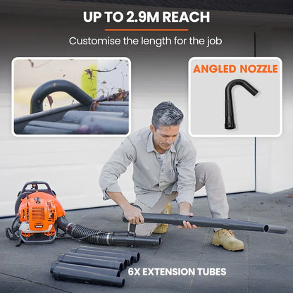 MTM 30CC Backpack Petrol Leaf Blower Yard Garden Commercial Outdoor - Mekamart Australia