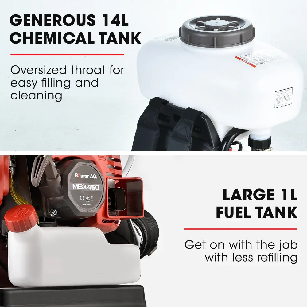 Baumr-AG Backpack 2-Stroke Petrol Powered Chemical Sprayer Fogger Mister Blower - Mekamart Australia