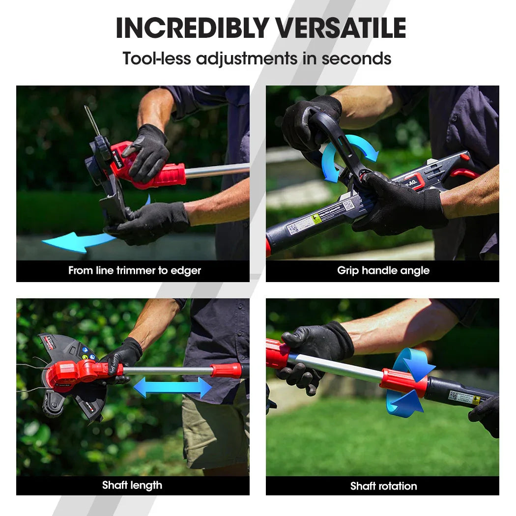 BAUMR-AG 20V Cordless Line Trimmer Electric Whipper Snipper & Leaf Blower Combo Kit Battery Charger - Mekamart Australia