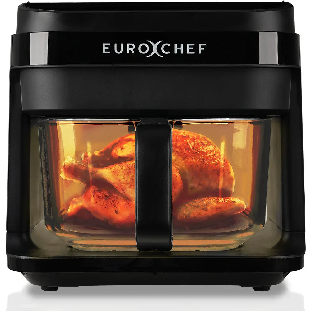 EUROCHEF 6.5L Air Fryer, Electric Digital Airfryer with Glass Container, Black - Mekamart Australia
