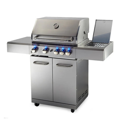EuroGrille 5 Burner Outdoor BBQ Grill Barbeque Gas Stainless Steel Kitchen Commercial - Mekamart Australia