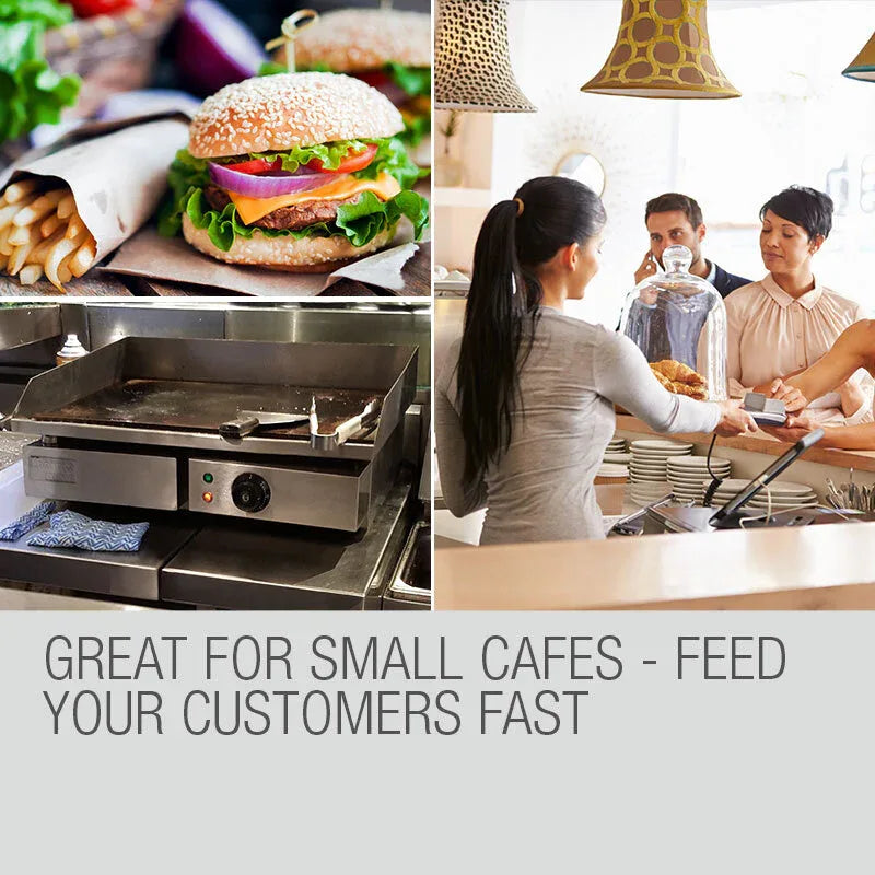 THERMOMATE Electric Griddle Grill BBQ Hot Plate Commercial Stainless Steel - Mekamart Australia