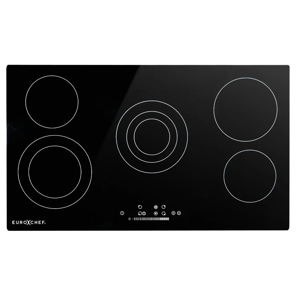 EuroChef 90cm 5 Zone Ceramic Cooktop, 8900W Electric, FlexiZone Adjustable Size Hobs, Touch Controls - Mekamart Australia