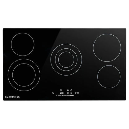 EuroChef 90cm 5 Zone Ceramic Cooktop, 8900W Electric, FlexiZone Adjustable Size Hobs, Touch Controls - Mekamart Australia