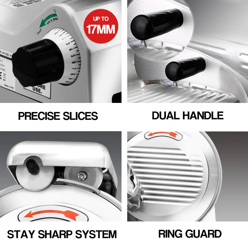 EuroChef Commercial 10 Meat Slicer Food Cutting Machine Electric Deli Shaver - Mekamart Australia