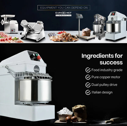 EUROCHEF 10L Spiral Dough Mixer Commercial Machine Bakery Kneader Small Litre - Mekamart Australia
