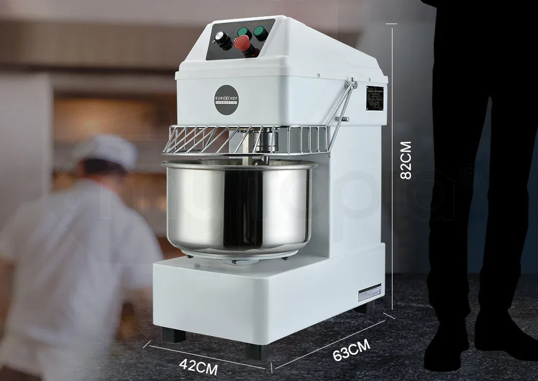 EUROCHEF 20L Spiral Dough Mixer Commercial Machine Bakery Kneader Litre Small - Mekamart Australia