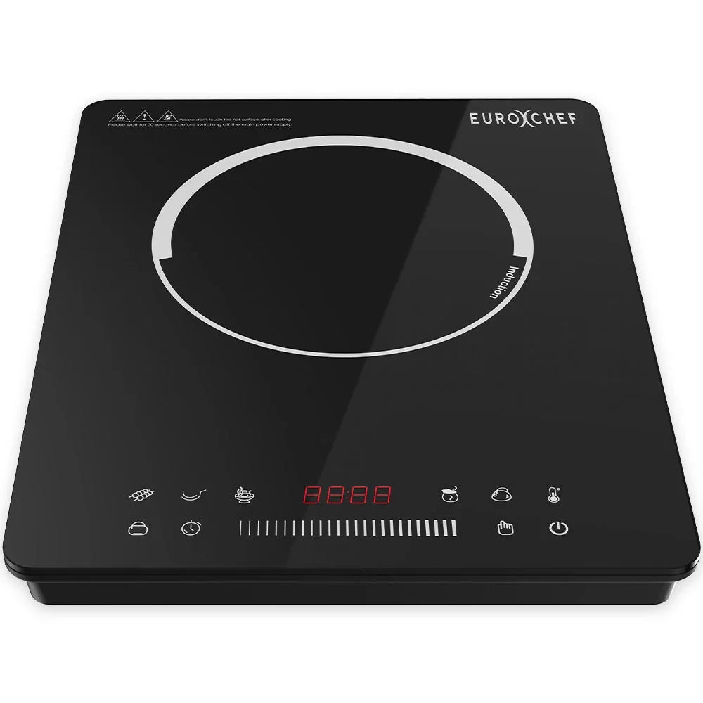 EUROCHEF Induction Cooktop, 2000W, 9 Heat Levels, Fast Electric Portable Cooker, Touch Controls with Slider - Mekamart Australia