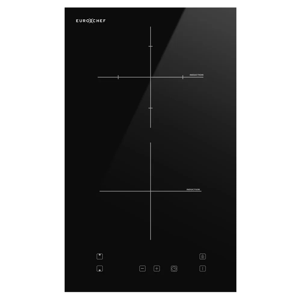 EuroChef 30cm 2 Zone Induction Cooktop, 3300W Electric, Touch Controls - Mekamart Australia