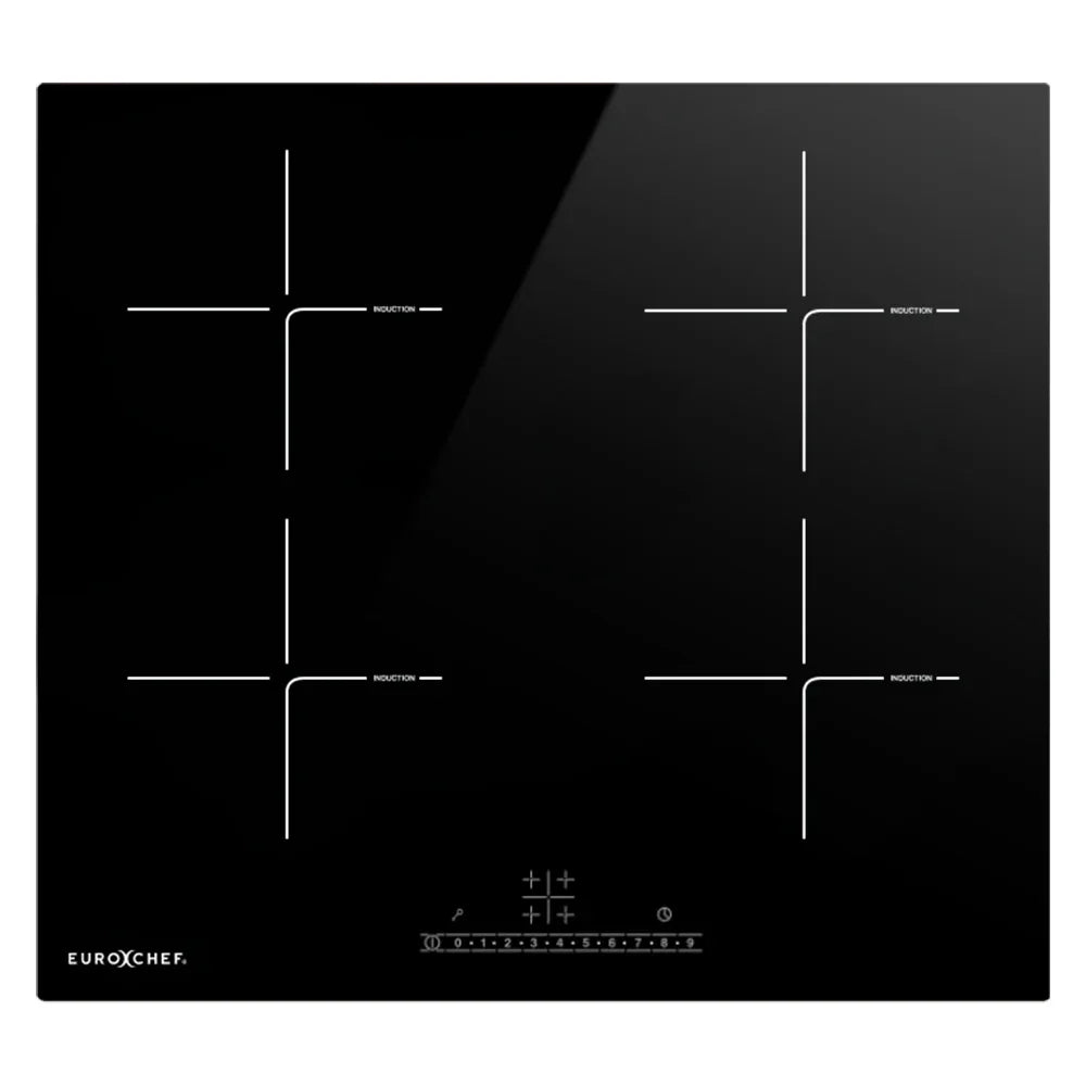 EuroChef 60cm 4 Zone Induction Cooktop, 6800W Electric, Touch Controls - Mekamart Australia