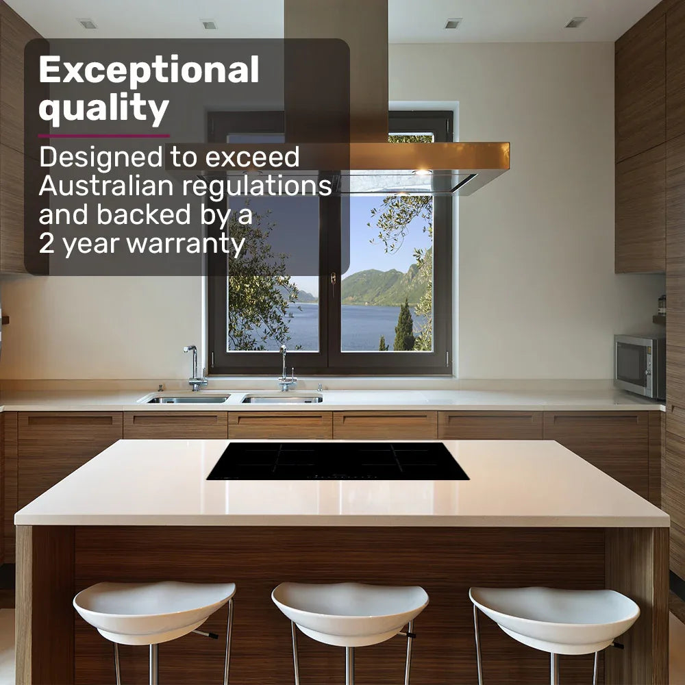 EuroChef 60cm 4 Zone Induction Cooktop, 6800W Electric, Touch Controls - Mekamart Australia