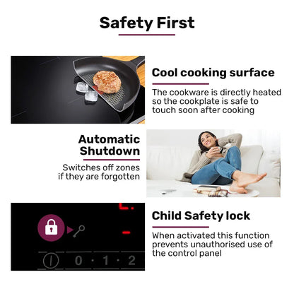 EuroChef 60cm 4 Zone Induction Cooktop, 6800W Electric, Touch Controls - Mekamart Australia