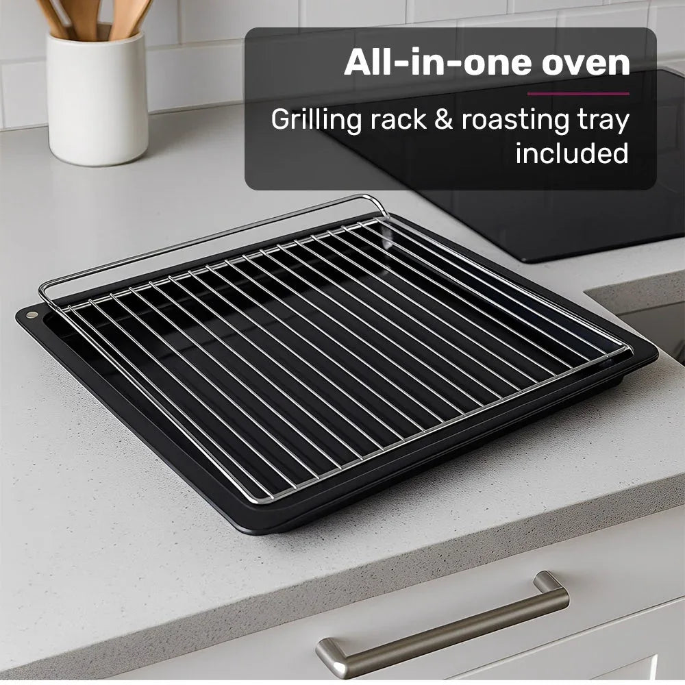 EuroChef 60cm Stainless Built-in 70L Grill 8 Function Fan Forced Electric Wall Oven - Mekamart Australia