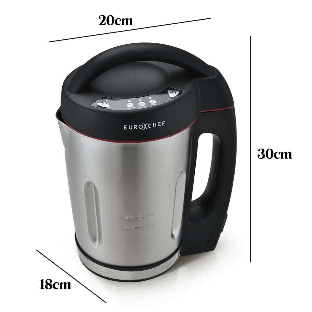 EUROCHEF Soup Maker Blender Smoothie Compact Hot Cold Stainless Steel Mixer - Mekamart Australia