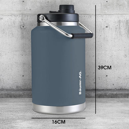 Baumr-AG 3.8L Double Wall Insulated Stainless Steel Water Bottle, Drink Jug with Handle, Blue - Mekamart Australia