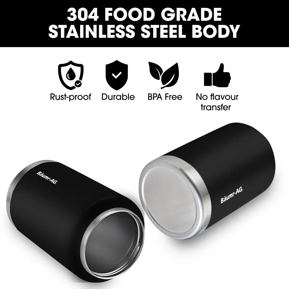 BAUMR-AG 3.8L Double Wall Insulated Stainless Steel Water Bottle, Drink Jug with Handle, Black - Mekamart Australia