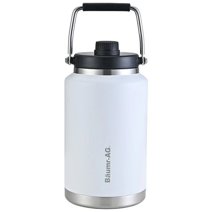 Baumr-AG 3.8L Double Wall Insulated Stainless Steel Water Bottle, Drink Jug with Handle, White - Mekamart Australia