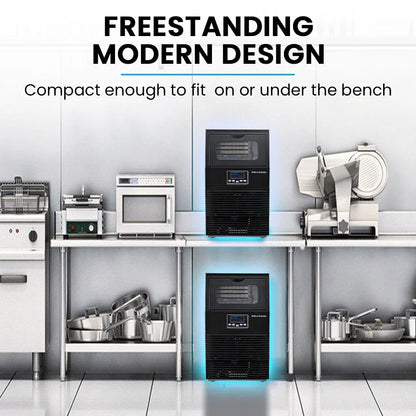 POLYCOOL Commercial Ice Maker Machine, up to 35kg/24hr, Timer & Self Cleaning Programs - Mekamart Australia