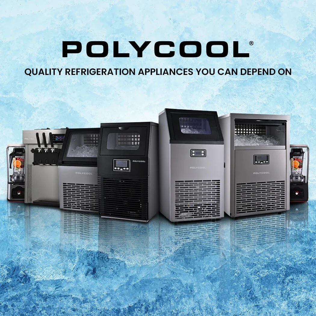 POLYCOOL Commercial Ice Maker Machine, up to 35kg/24hr, Timer & Self Cleaning Programs - Mekamart Australia
