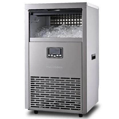 POLYCOOL Commercial Ice Maker Machine, up to 75kg/24hr, Timer & Self Cleaning Programs - Mekamart Australia