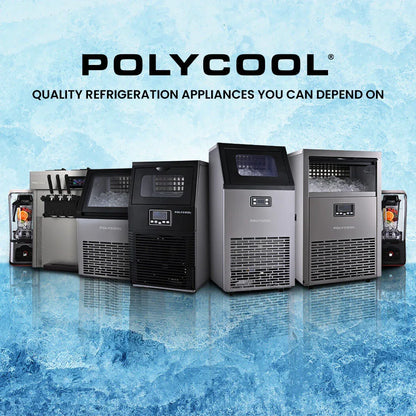 POLYCOOL Commercial Ice Maker Machine, up to 75kg/24hr, Timer & Self Cleaning Programs - Mekamart Australia