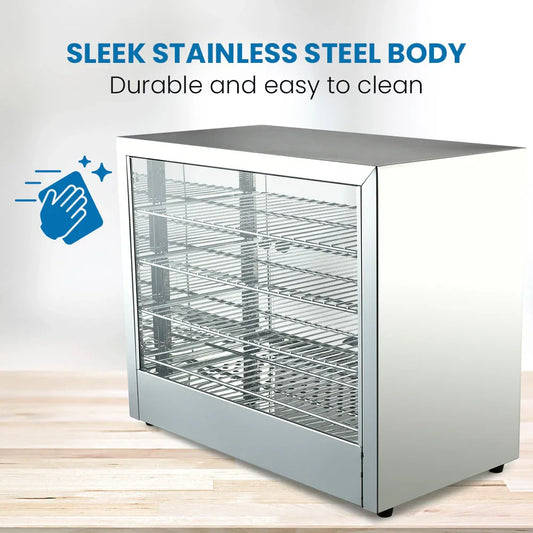 EUROCHEF Electric Food Warmer Display, 1000W, 4-Tier Stainless Steel - Mekamart Australia