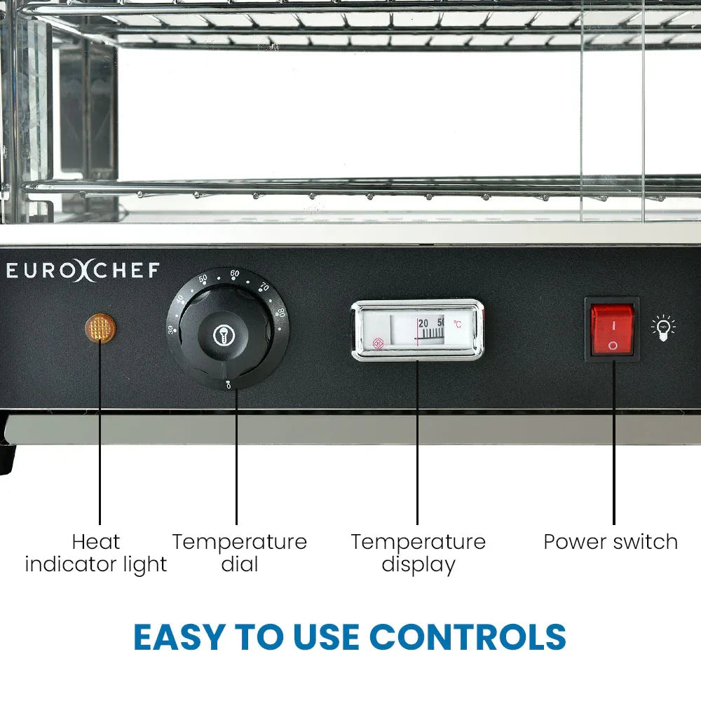 EUROCHEF Electric Food Warmer Display, 1000W, 4-Tier Stainless Steel - Mekamart Australia