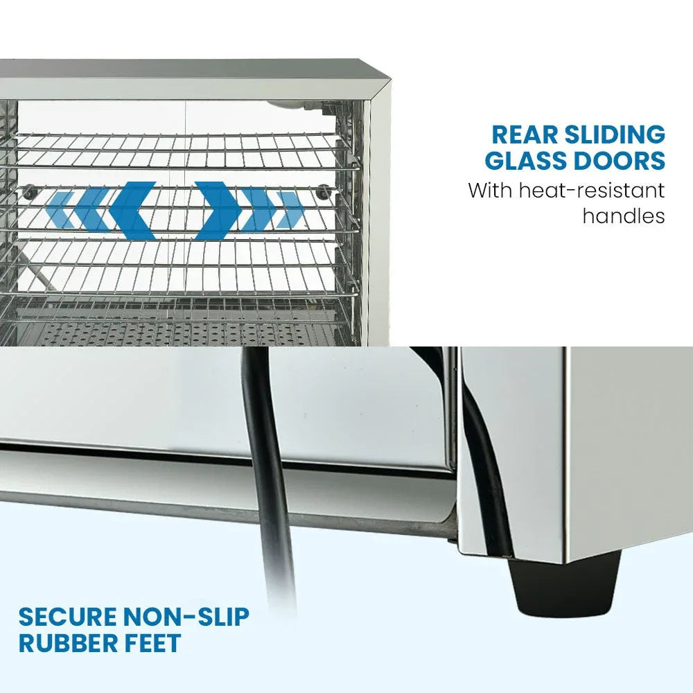 EUROCHEF Electric Food Warmer Display, 1000W, 4-Tier Stainless Steel - Mekamart Australia