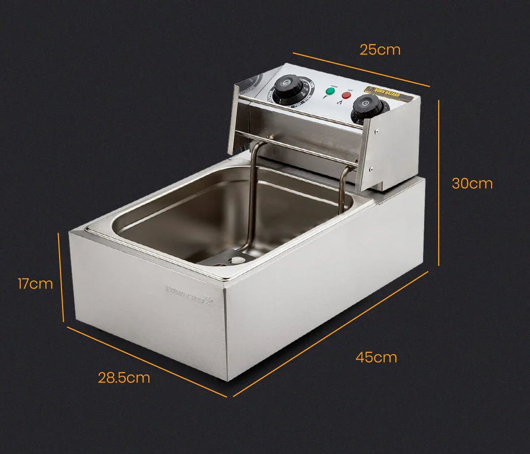EuroChef Commercial Electric Deep Fryer Frying Basket Chip Cooker Fry Scoop - Mekamart Australia