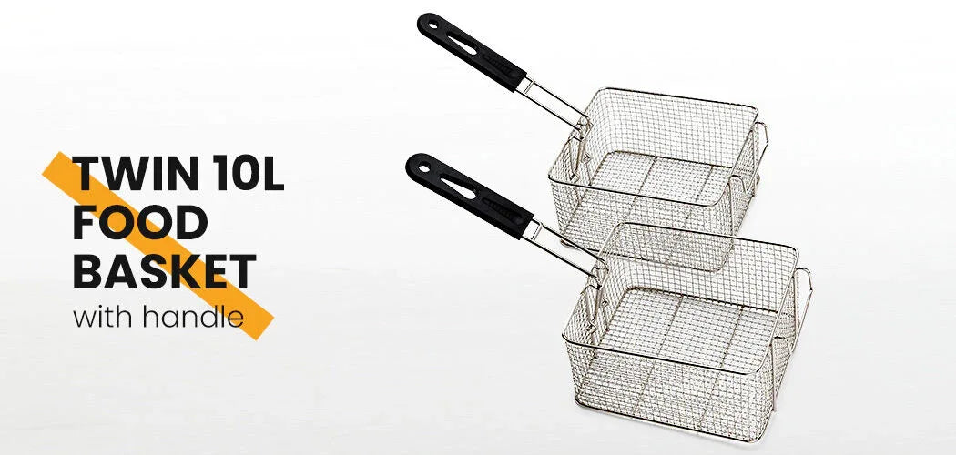 EuroChef Commercial Electric Deep Fryer Twin Frying Basket Chip Cooker Fry - Mekamart Australia