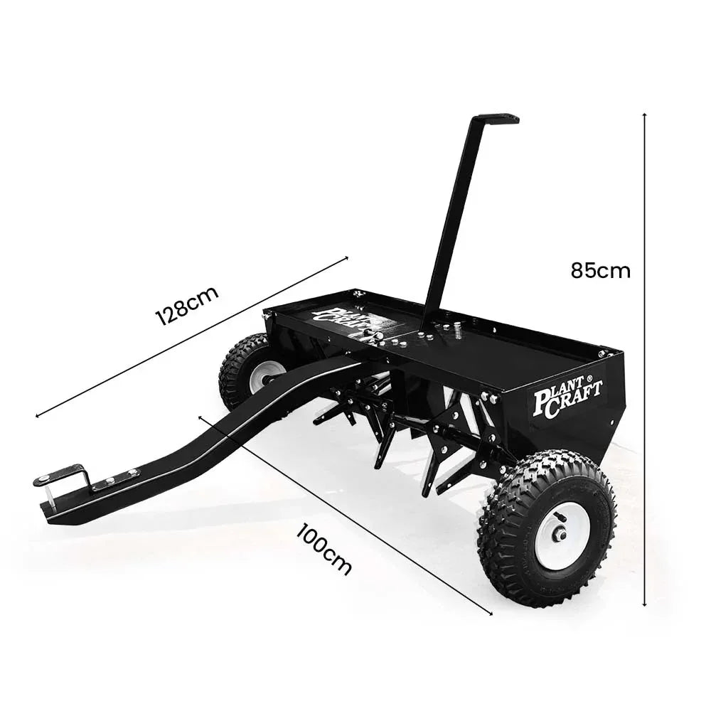 PlantCraft Tow Behind Plug Lawn Aerator 1m (40") Wide, Universal Hitch for Ride on Mower, Garden Tractor - Mekamart Australia
