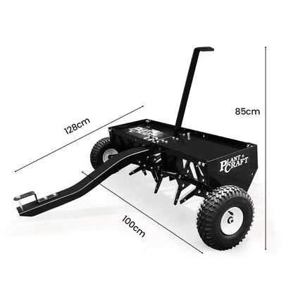 PlantCraft Tow Behind Plug Lawn Aerator 1m (40") Wide, Universal Hitch for Ride on Mower, Garden Tractor - Mekamart Australia