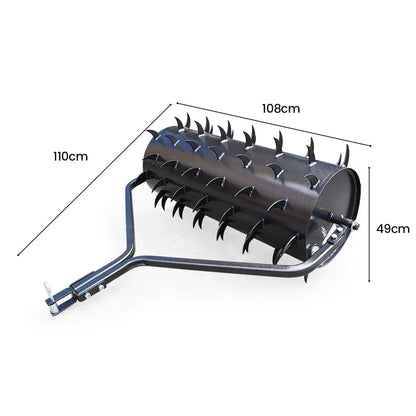 PlantCraft Tow Behind Lawn Roller Spike Aerator 36" Wide, Universal Hitch for Ride on Mower, Garden Tractor - Mekamart Australia